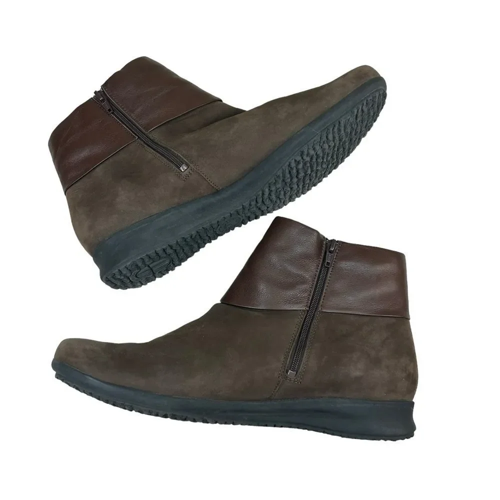 Mephisto Fiducia Brown Leather Ankle Boots Booties 10.5 - Picture 5 of 9